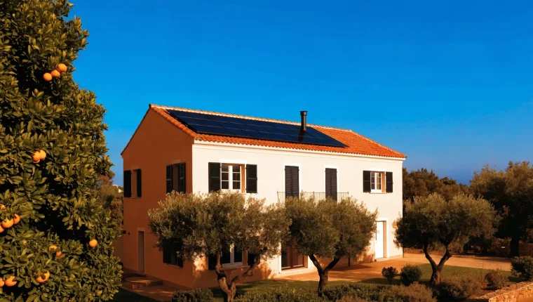 Villa siciliana con impianto fotovoltaico sul tetto